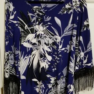 COPY - Blue & White Floral Long Sleeve Top